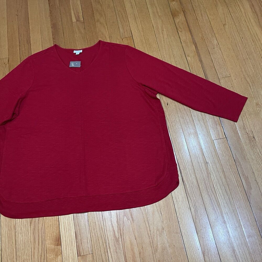 J Jill Casual V Neck Blouse Top Womens Plus Size 4X Cotton Blend NEW WITH TAGS - Picture 10 of 12